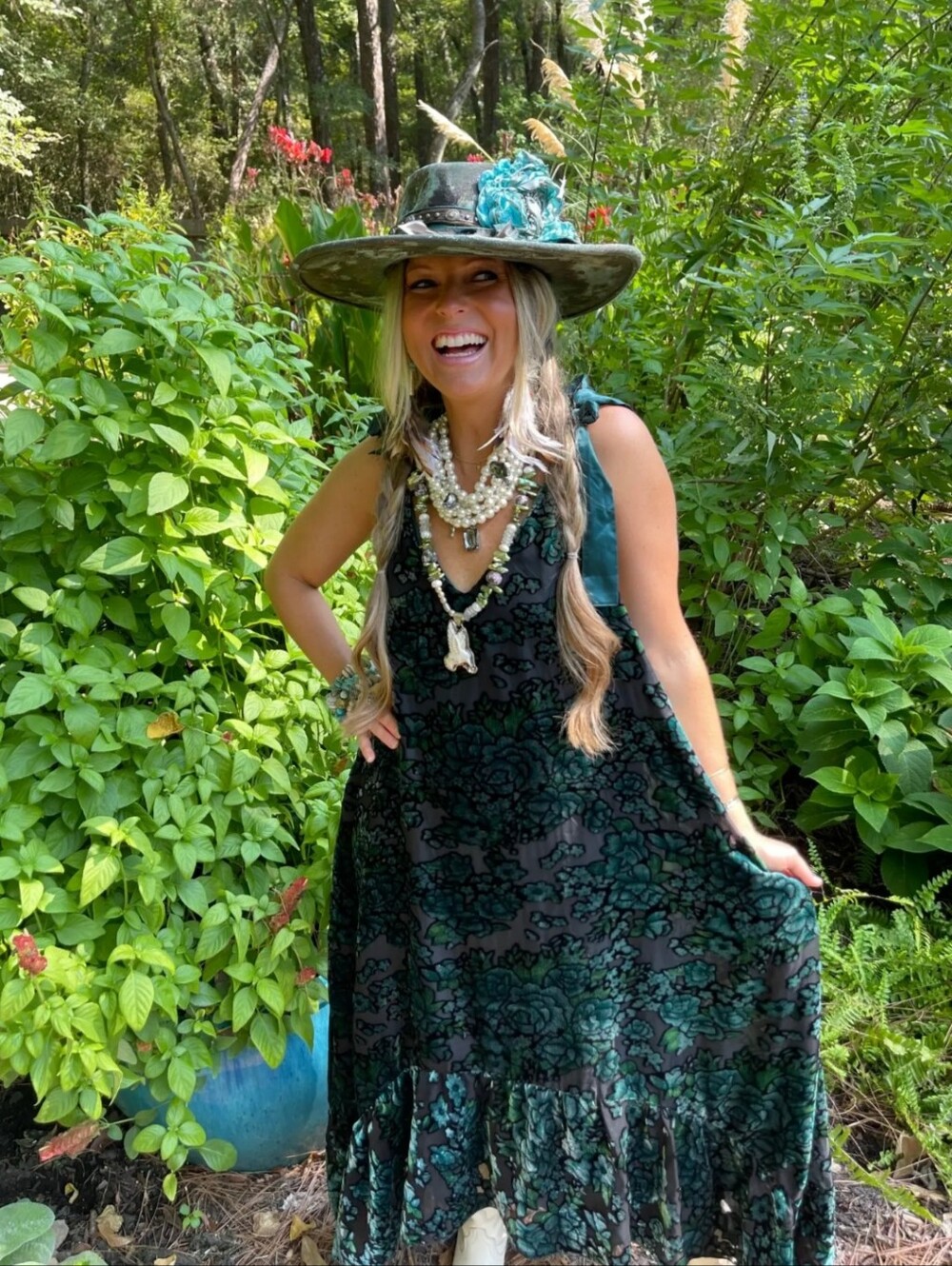 A Rare Bird Velvet Burnout Dress